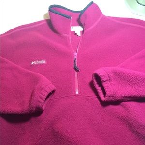 Columbia vintage pink fleece quarter zip XL